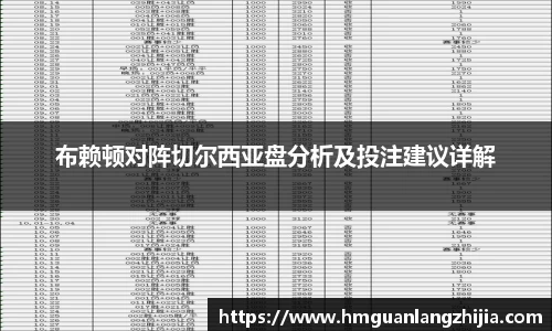 布赖顿对阵切尔西亚盘分析及投注建议详解